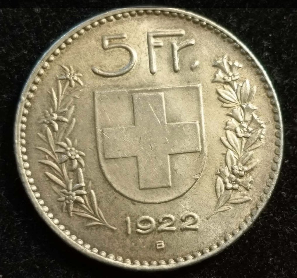 Switzerland. 5 Francs 1922 (No reserve price) #1.0