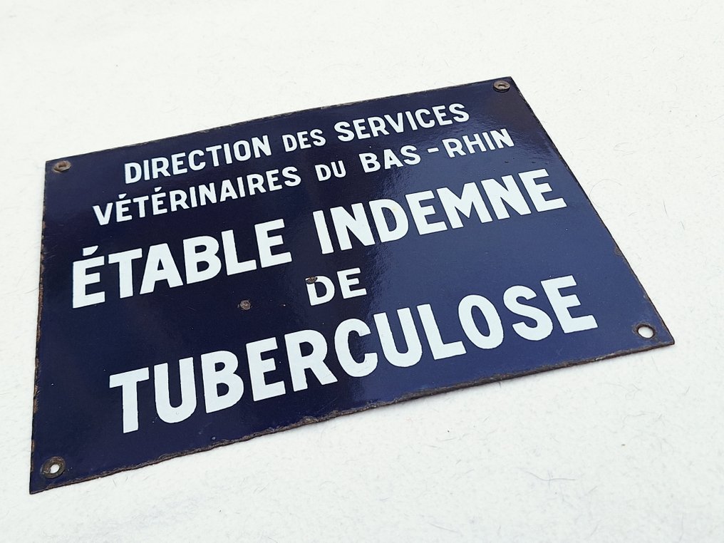 结核病警告 - Services Vétérinaires du Bas-Rhin - 珐琅标志 - emaille op metaal #2.1