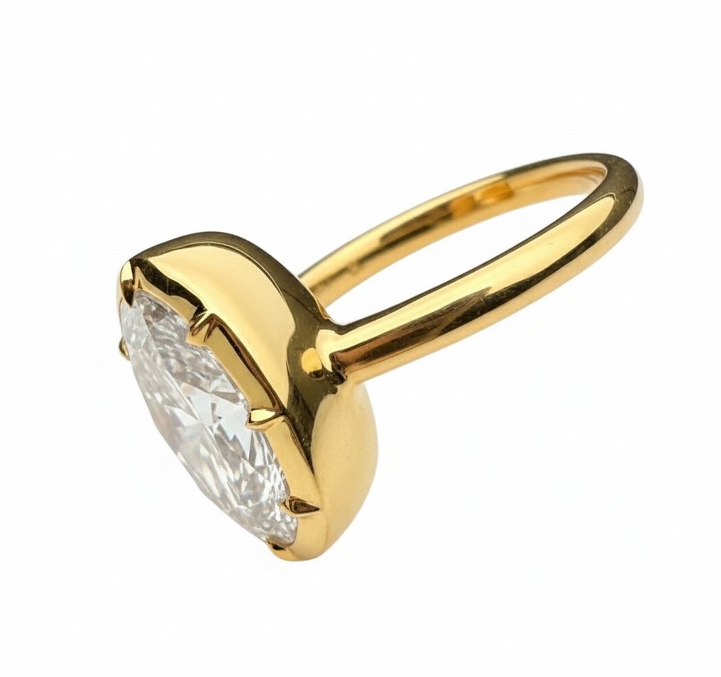 Gyűrű - 14 kt. Sárga arany - 4.10ct. tw. Gyémánt (Laboratóriumban előállított) #2.1