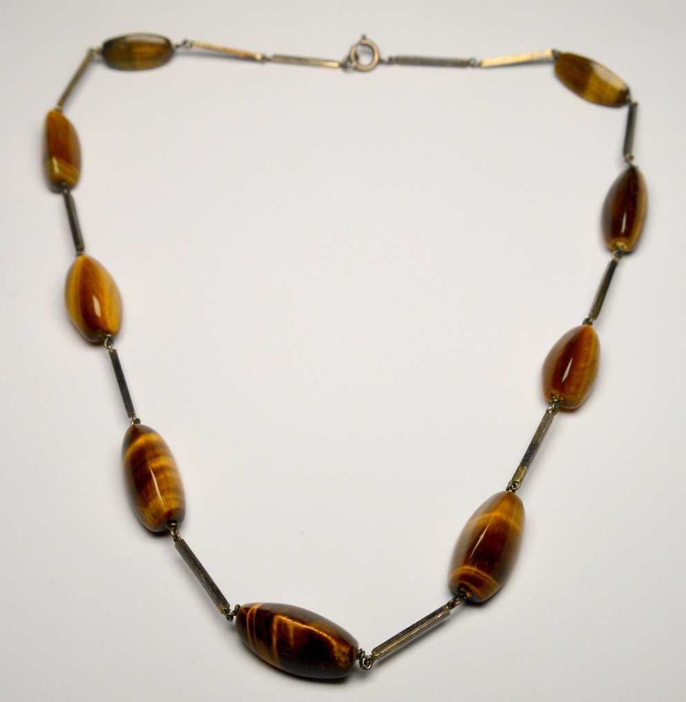 Occhio di gatto (crisoberillo) - Argento 835 - 38,33 g - Collana - 46 cm #4.3