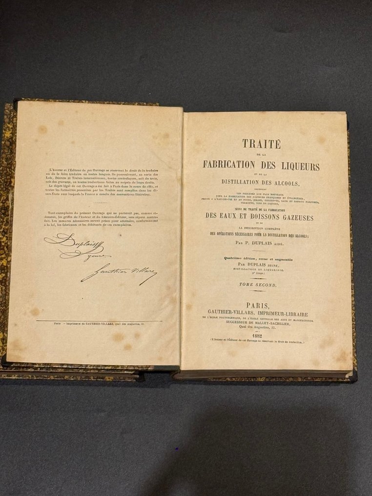 Duplais - Traite de la fabrication des liqueurs et de la distillation des alcools. - 1882 #1.0