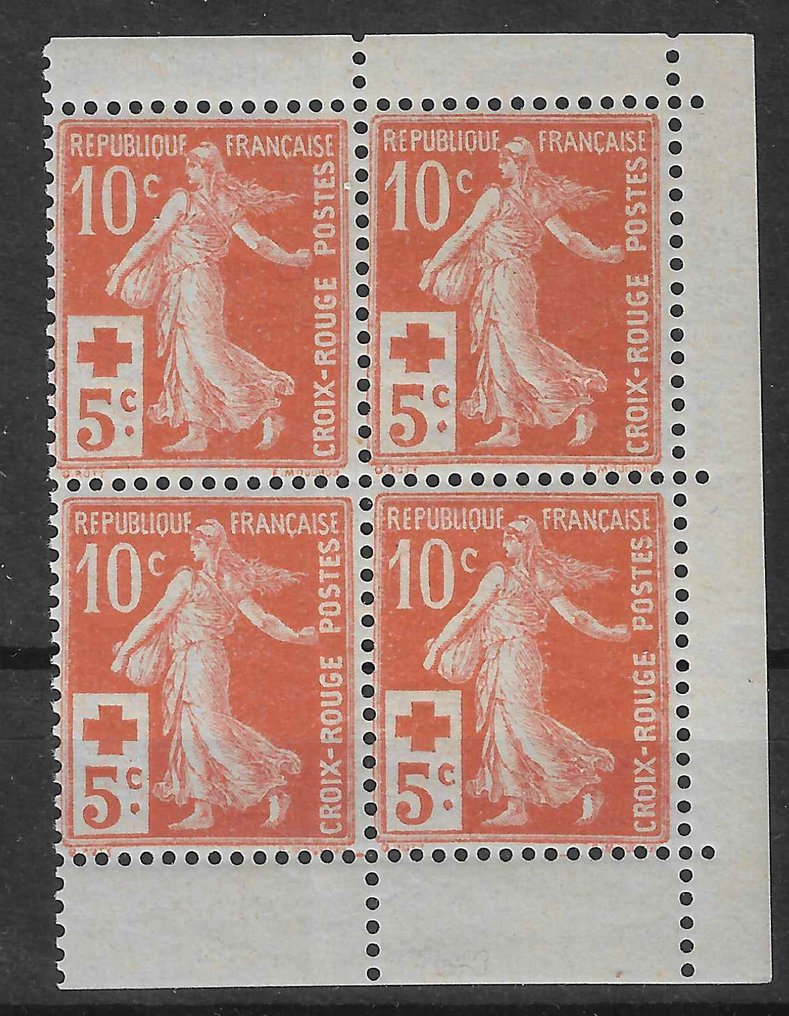 Ranska - Pystysuuntaiset parit päiväkirjassa - uudet - hinta = 500 euroa. - Yvert n°147b x 2 exemplaires #1.0