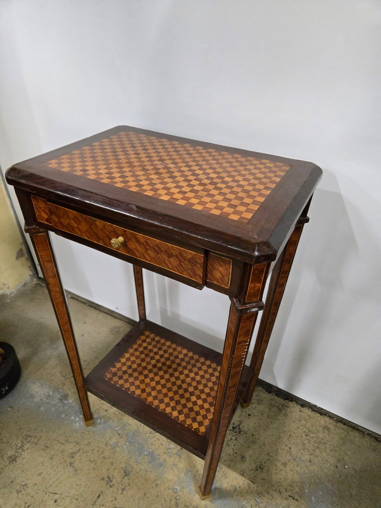 Table service - No Reserve Price - Service Table , Cube Marquetry - Wood - French Table Service #1.0