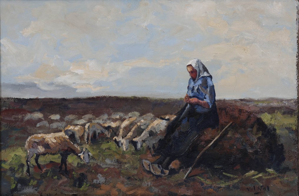 Willem Hendrik van der Nat (1864–1929) - Rustende herder #1.0