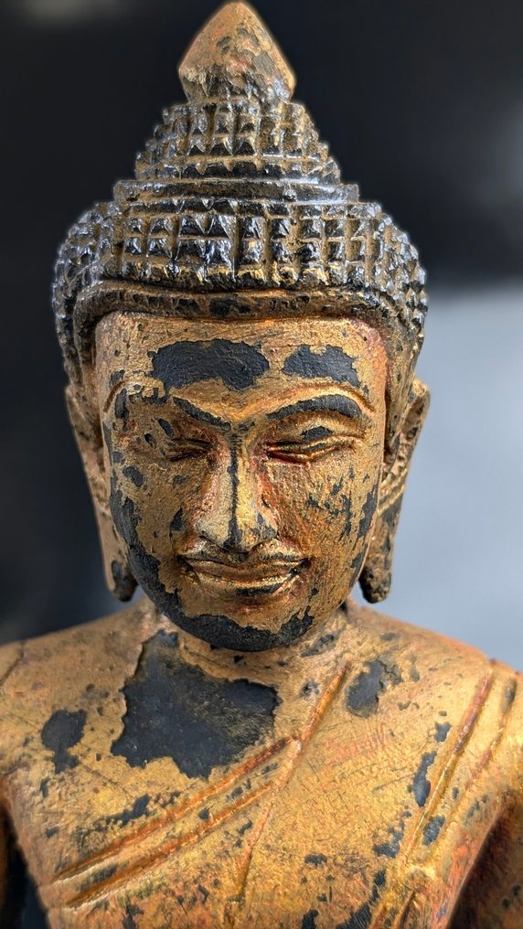 Vintage Boeddha-beeldje, zittend  in meditatiehouding - Statue - Cambodia  (No reserve price) #3.2