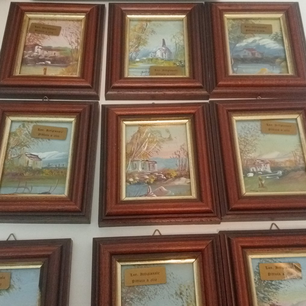 主题收藏系列 - 小画框绘画和金叶 #3.2