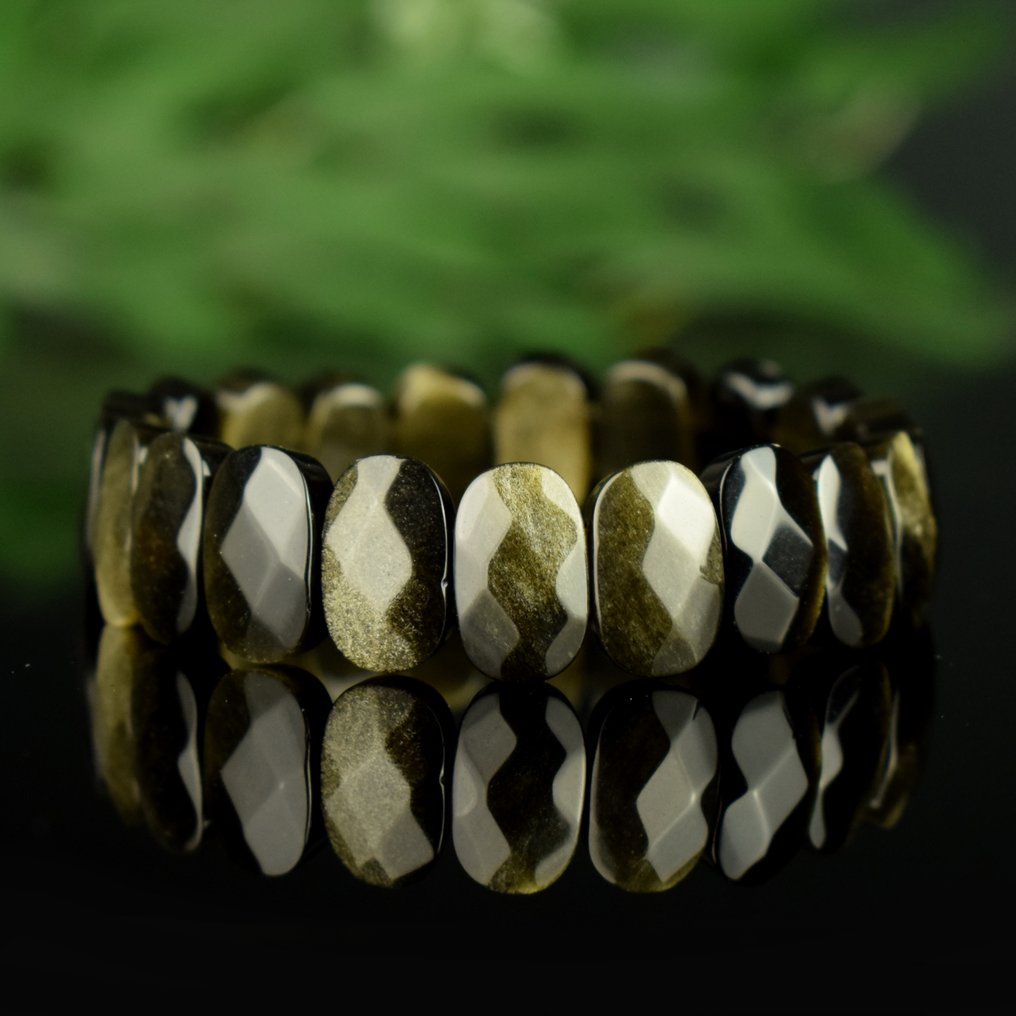 Obsidian Goldene irideszierende Obsidian - Edelsteinqualität - Breite: 15 mm- 27.8 g #1.0