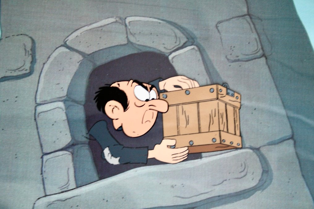 " THE SMURFS " - PEYO - Cel di produzione originale dell'animazione - with COA - Die Schlümpfe - 1981 #1.0