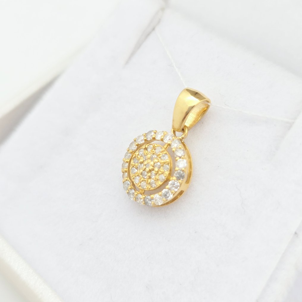 Sans prix de réserve - Pendentif - 14 carats Or jaune -  0.33ct. tw. Diamant (Naturelle)  #1.0