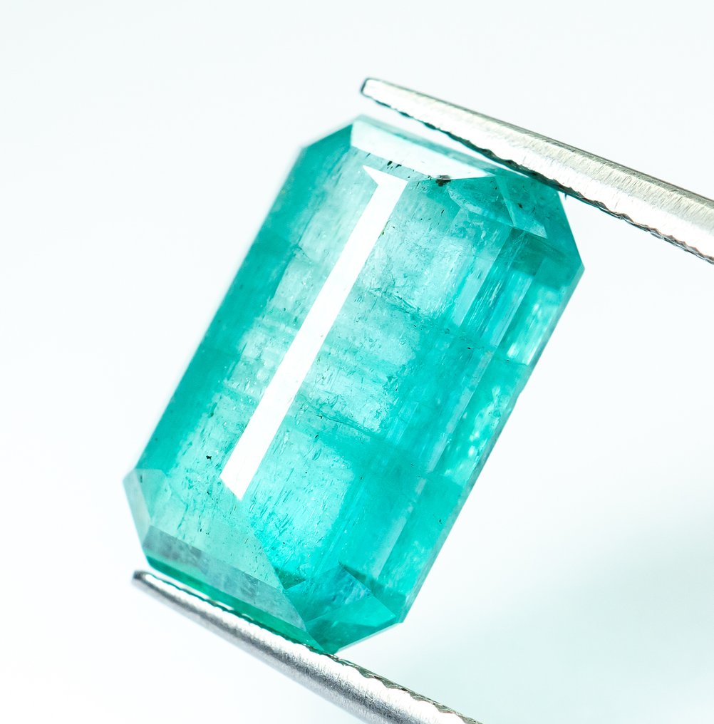 沒有保留價 祖母綠  - 8.52 ct - Bellerophon Gemlab - 蓝绿色（尼日利亚） #3.2