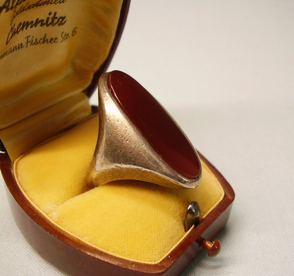 Zonder minimumprijs - Ring Zilver - 18.00ct. tw. Carneool - Massief goudsmedenwerk #1.0