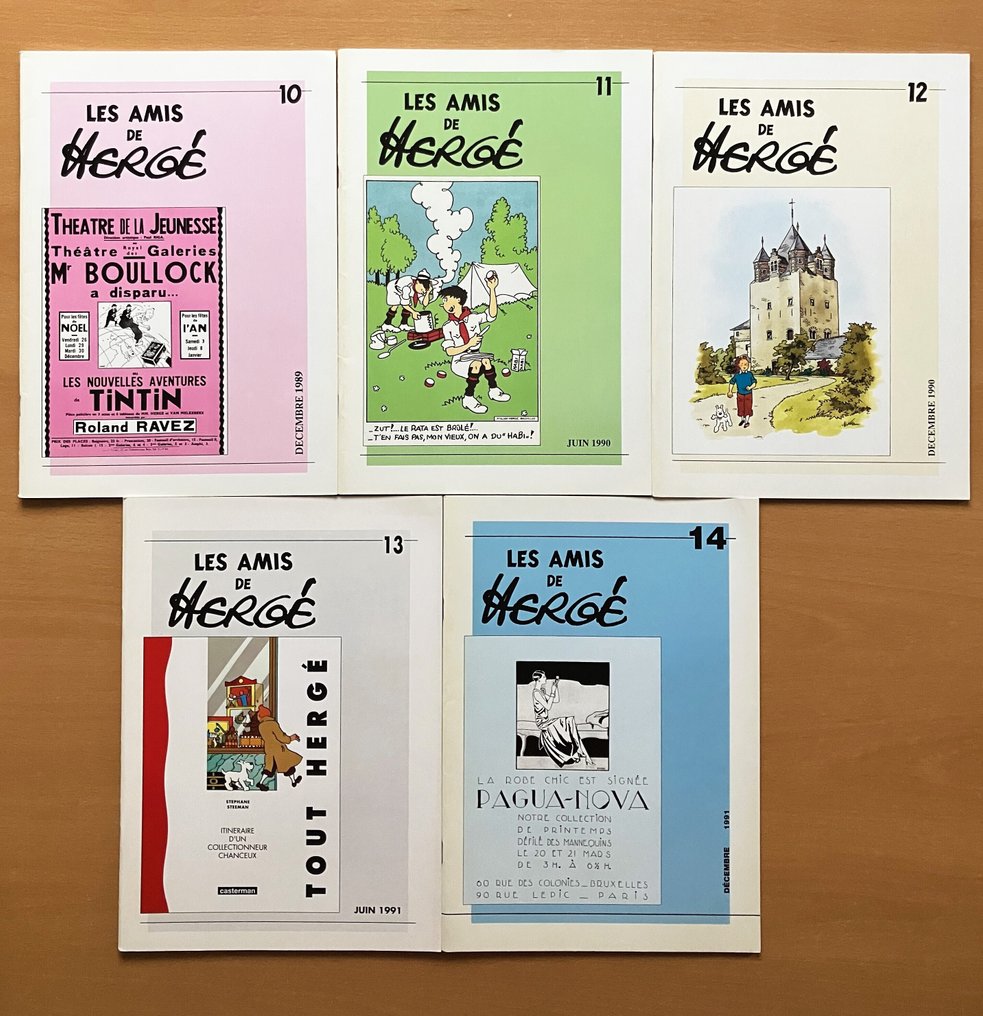 Tintin - Revue "Les Amis de Hergé" No° 10, 11, 12, 13, 14 - 5 Album - First edition - 1989/1991 #1.0