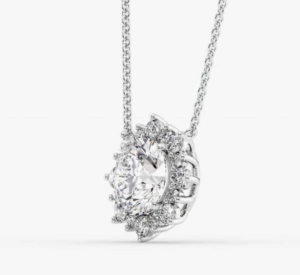 χωρίς τιμή ασφαλείας - Κρεμαστό κόσμημα - 14 καράτια Λευκός χρυσός - 1.30ct. tw. Διαμάντι (Φυσικό) - Διαμάντι #2.1