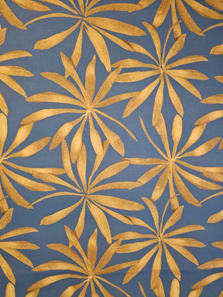 300x280厘米！纯金面料，蓝色鸽子背景 - Art Dèco 设计 - 紡織品  - 300 cm - 280 cm #1.0