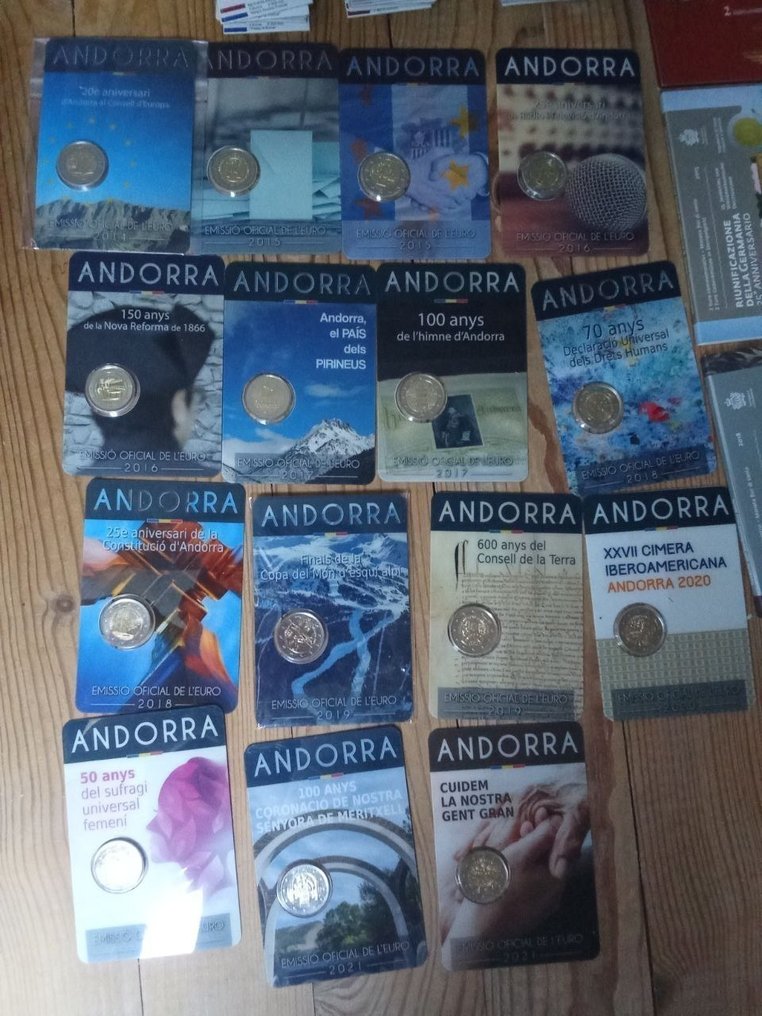 Andorra. 2 Euro 2014/2021 (incl. 2 euro "Ski" 2019) (15 monnaies) #1.0