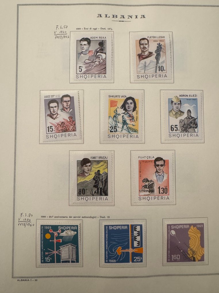 Albania 1968/1983 - Complete collection including also imperforate stamps, airmail, and miniature sheets. #1.0