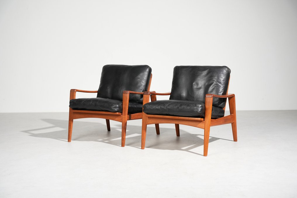 Niels Eilersen - Illum Wikkelso - Poltrona (2) - Tek, Pelle #2.1