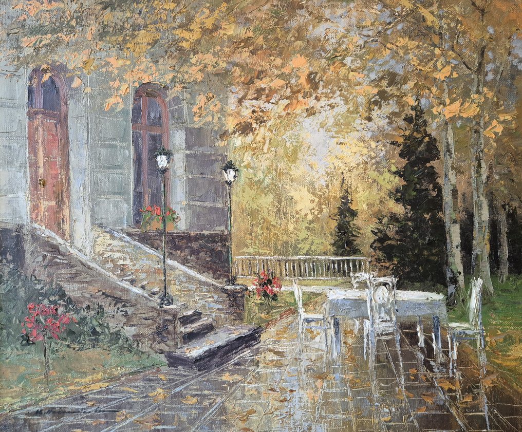 Christian Stemmler (1928) - Herbstansicht einer Gartenterrasse #1.0
