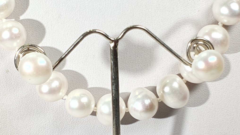 天然珍珠,淡水——非常大——平静与安宁——925纯银——一等品 - 頸鏈 #1.0