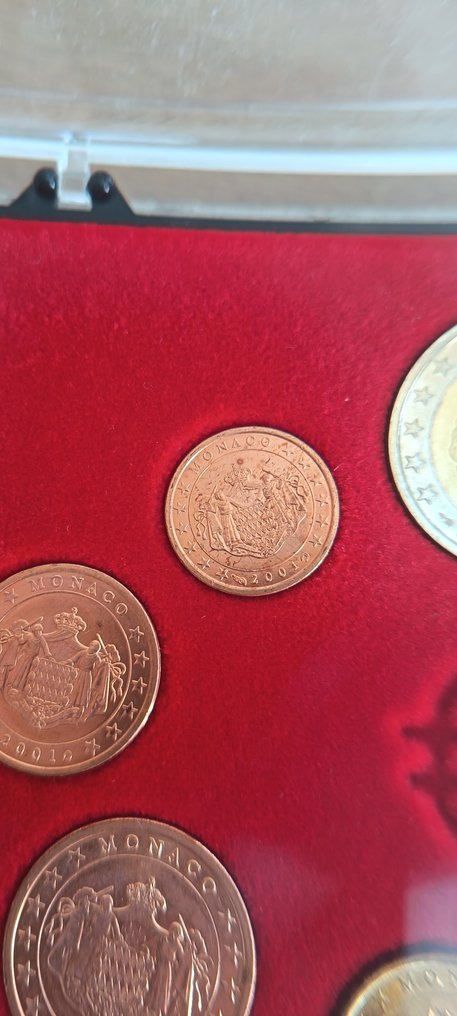 Monaco. Series 1 Cent - 2 Euro / 1 Euro / 2 Euro Various Years (6 items)  (No reserve price) #2.1