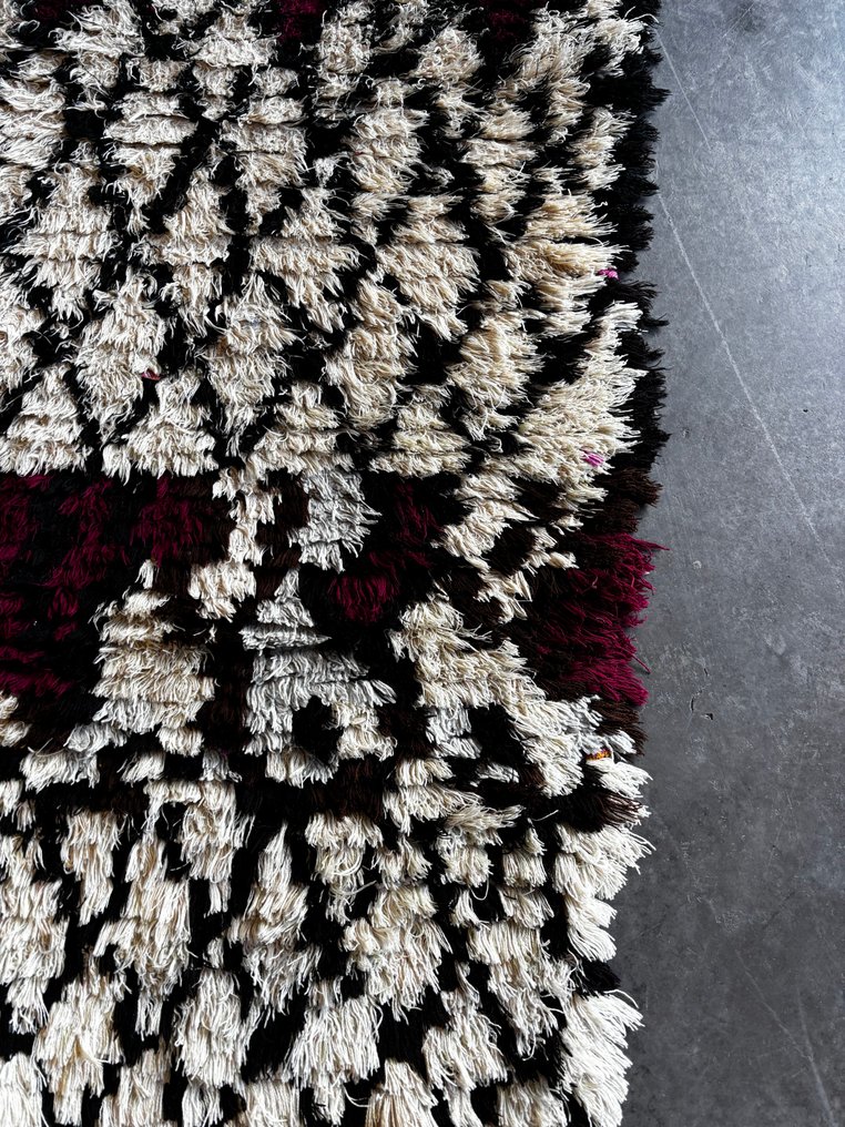 Vintage Berber-tæppe – håndknyttet uld – højklippet stamme-design – Marokko – Boho-indretning som - Tæppe - 180 cm - 90 cm - Håndvævet uldtæppe #2.1