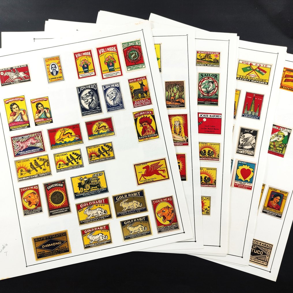 火柴盒 (300) - 印度：一批超过300个60年代的复古未展开的比赛盒和标签（状况极佳） - 纸 - 第 2 部分 #1.0