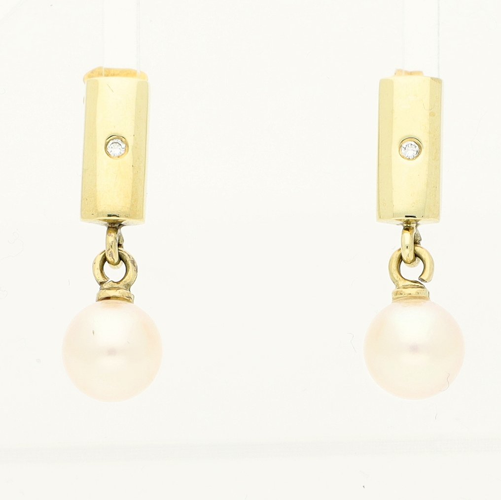 没有保留价 - 耳环 - 14K包金 黄金 - 珍珠 #1.0