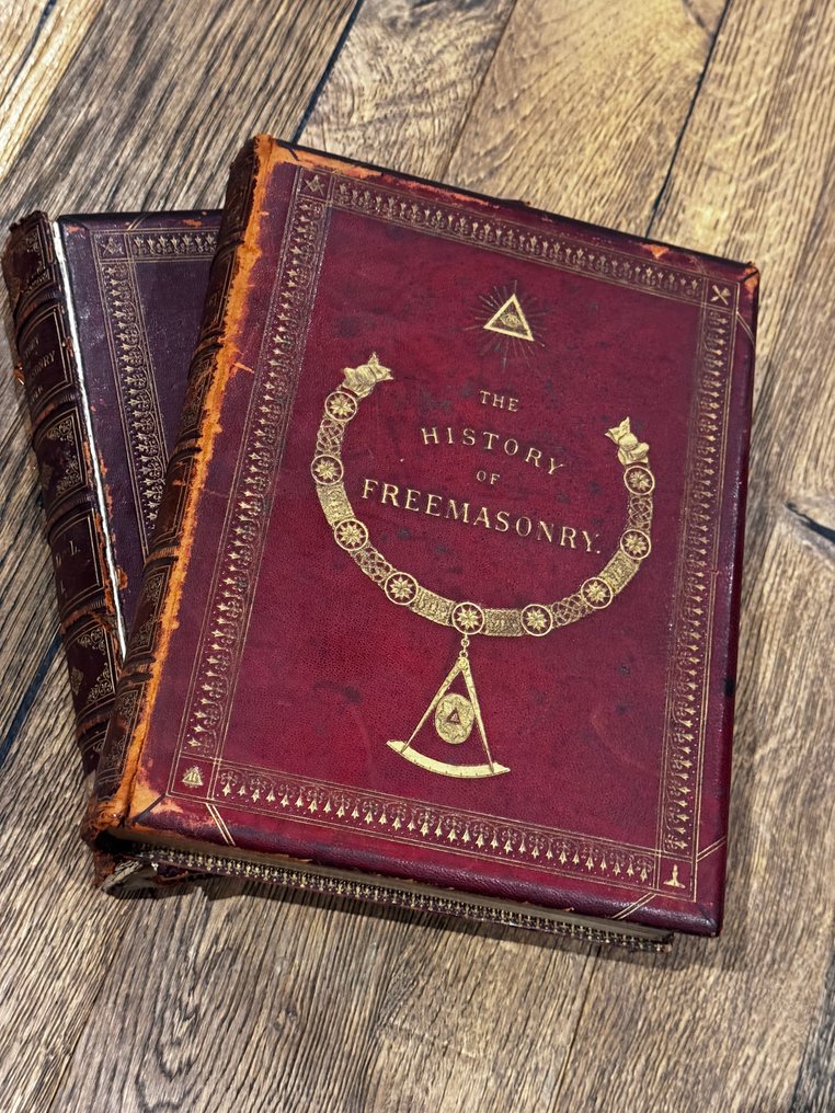 Robert Freke Gould - 1883, 85, The History of Freemasonry Set of 2 Books vol. I & II / Gold Gilded/Leather Bounded - 1883-1885 #1.0