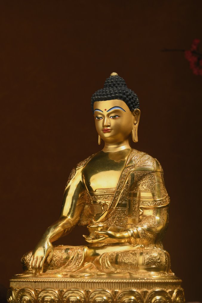 大型佛像，精美的释迦牟尼佛 - 黄铜 - 21世纪 #2.1