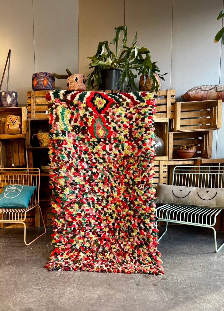 Βίντατζ Μαροκινό Μπερμπέρ Μπουσερουίτη Χαλί – περίπου το 1980 - Χαλί - 160 cm - 90 cm - Χειροποίητο χαλί με κόμπους #1.0