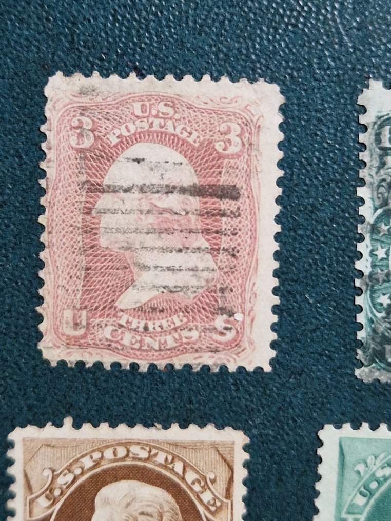 Stati Uniti 1851/1894 - Stati Uniti. Interessante insieme di francobolli usati, tra cui Unificato n. 4, 10, 24 - Unificato n. 4, 10, 24, 34/5, 43/6, 48, 64/5, 69, 75, 80/1, E4 #2.1