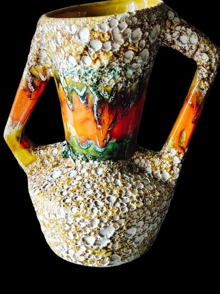 花瓶  - 陶瓷, 镶嵌 - 70年代复古大花瓶 #2.1