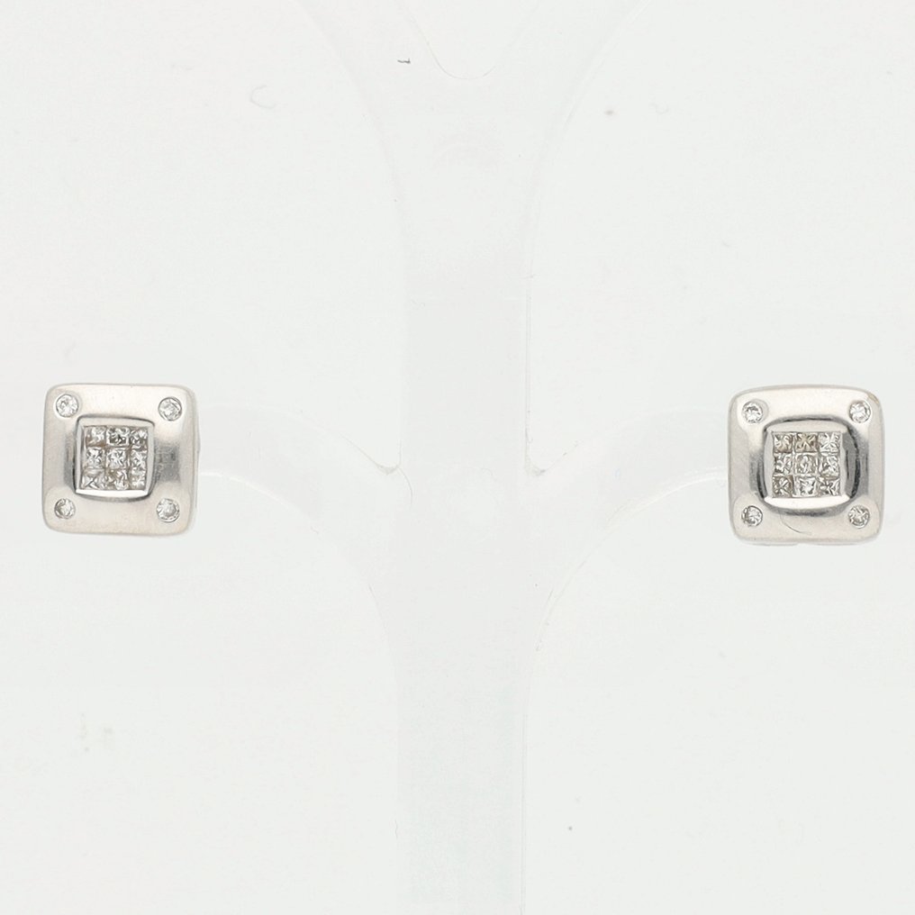Boucles d'oreilles - 18 carats Or blanc, Or jaune Diamant (Naturelle) #1.0