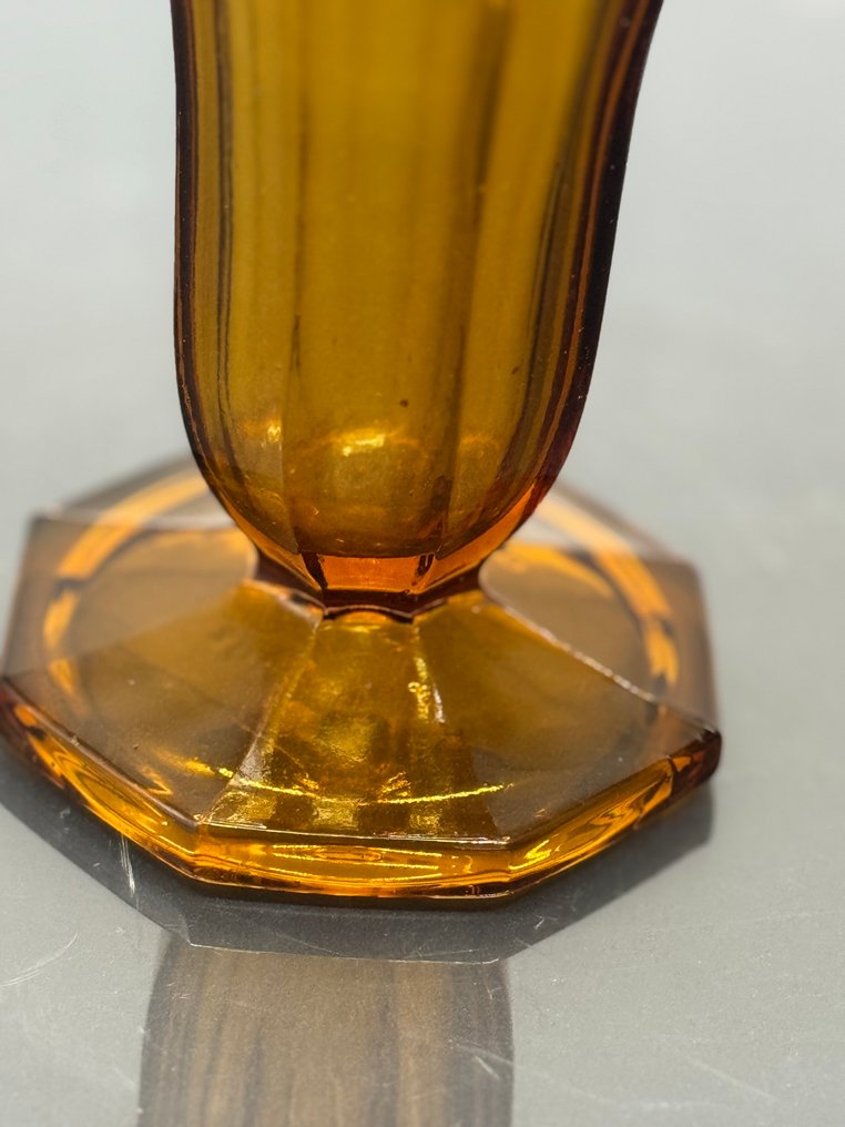 花瓶 (2)  - 玻璃 - 花瓶和琥珀色烛台 #4.3