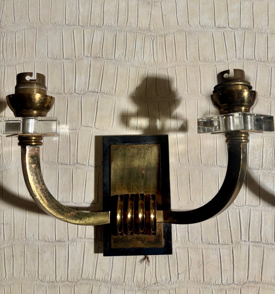 Jacques Adnet - Απλίκα τοίχου (2) - νεοκλασικό δεκαετία του 1950 - Επινικελωμένος ορείχαλκος, Χυτός ορείχαλκος - Σχεδιαστής Jacques Adnet #3.2