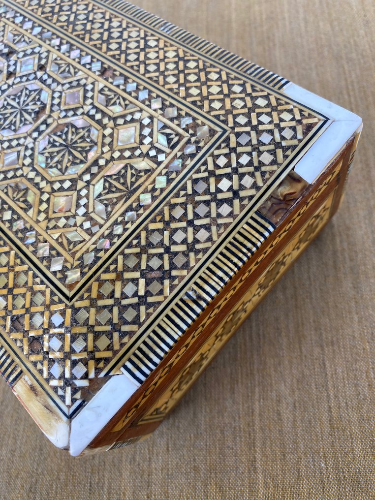 4x κουτί μωσαϊκού - Ξύλο, Μητέρα του μαργαριταριού - Αίγυπτος - Late 20th century #3.2