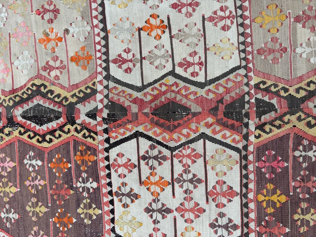 凯利姆平织地毯 - 376 cm - 185 cm - 复古 - 土耳其的 #1.0