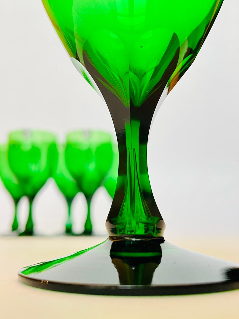 Orrefors - Nils Landberg - Ποτήρι κρασιού (6) - Στέψη - Κρύσταλλο - πράσινα ποτήρια κρασιού #2.1