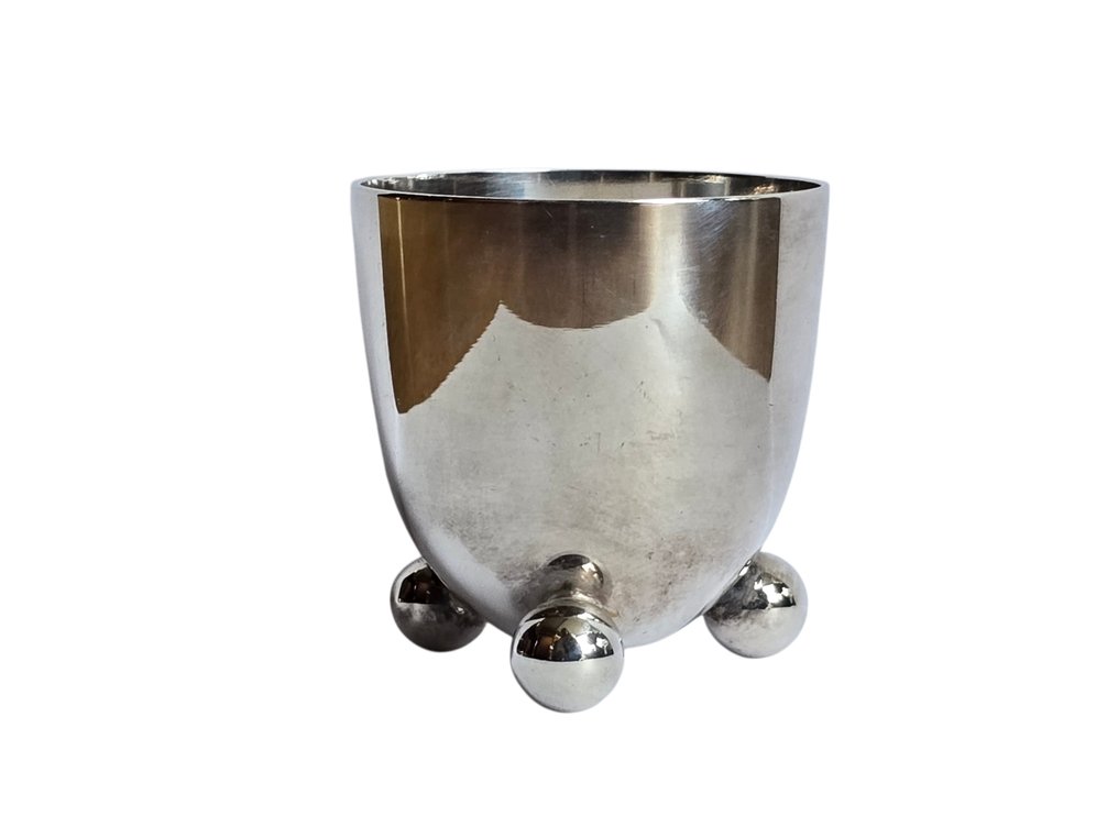 WMF / Geislingen - Fritz August Breuhaus - Egg cup (6) - Bolvoetjes, hoogglans, in perfecte staat - Silverplated - Set of 6, branded WMF #4.3