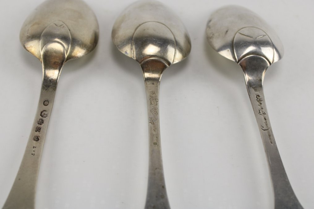 Κουτάλι (3) - Ασημί - 18ος αιώνας - Βέλγιο #4.3