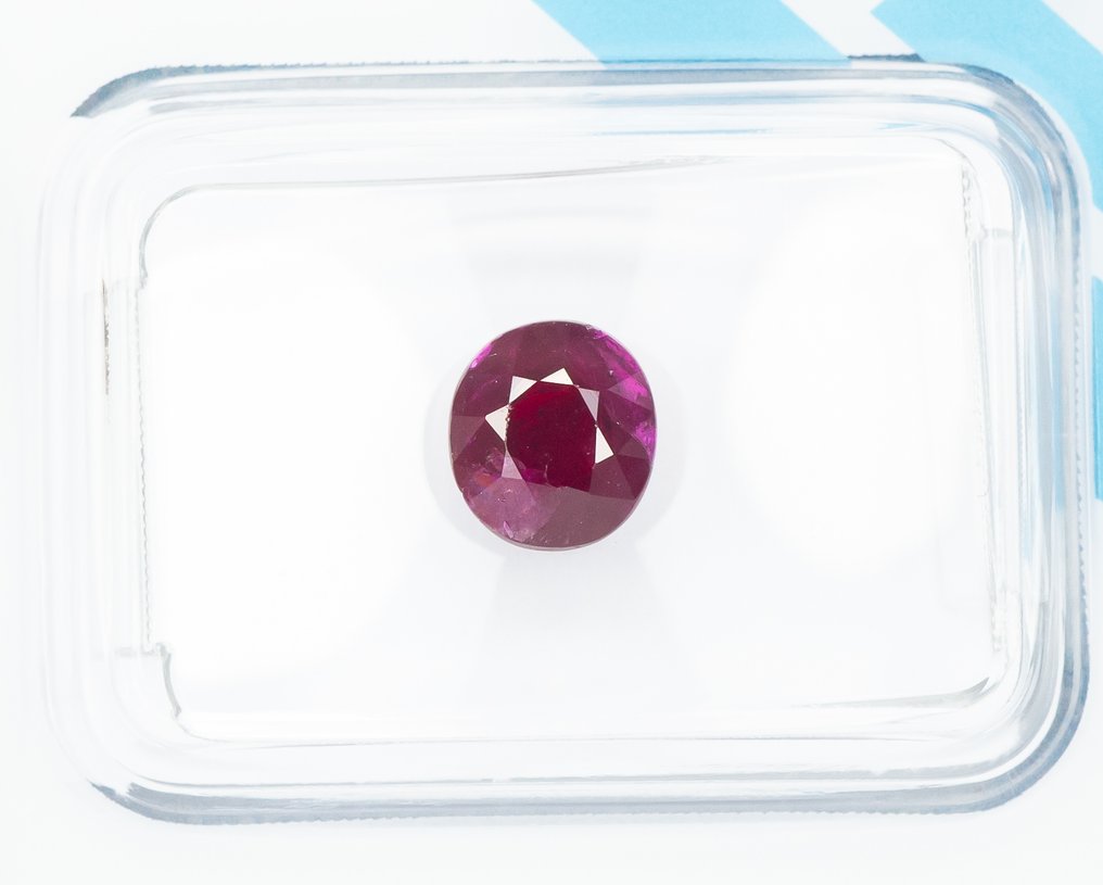 沒有保留價 紅寶石  - 1.38 ct - 國際寶石學院（International Gemological Institute (IGI)） - 深紫红色 #1.0