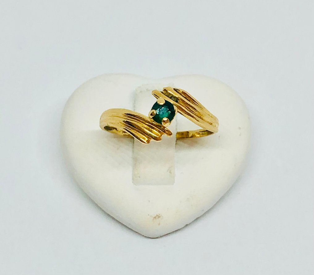 没有保留价 - 戒指 - 18K包金 黄金 祖母绿 #1.0