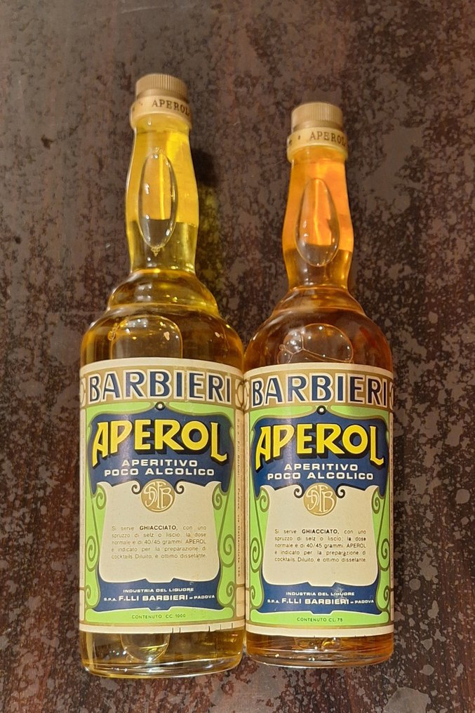 Barbieri - Aperol - b. 1970-talet, 1980-talet - 75 cl, 1L - 2 flaskor #1.0