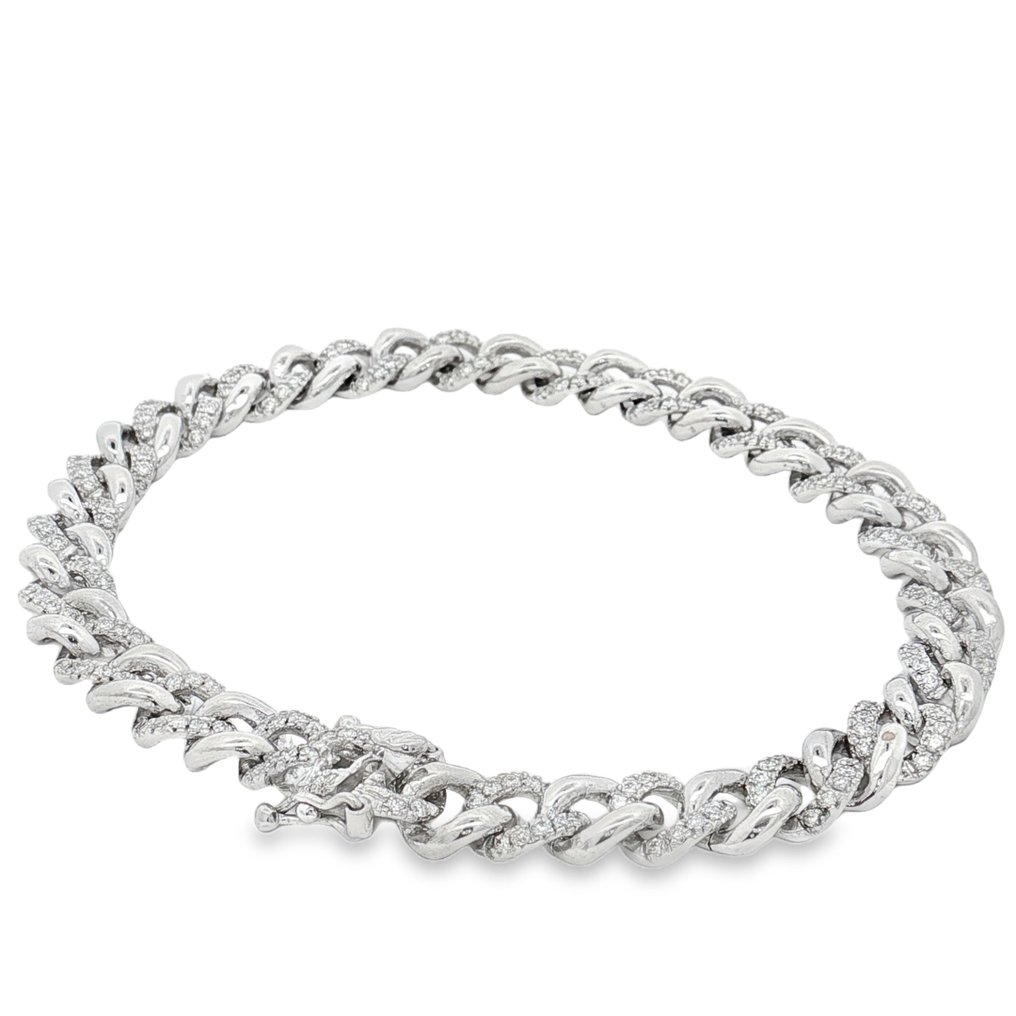 手鈪 - 18 克拉 白金 - 0.91ct. tw. 鉆石 (天然) #1.0