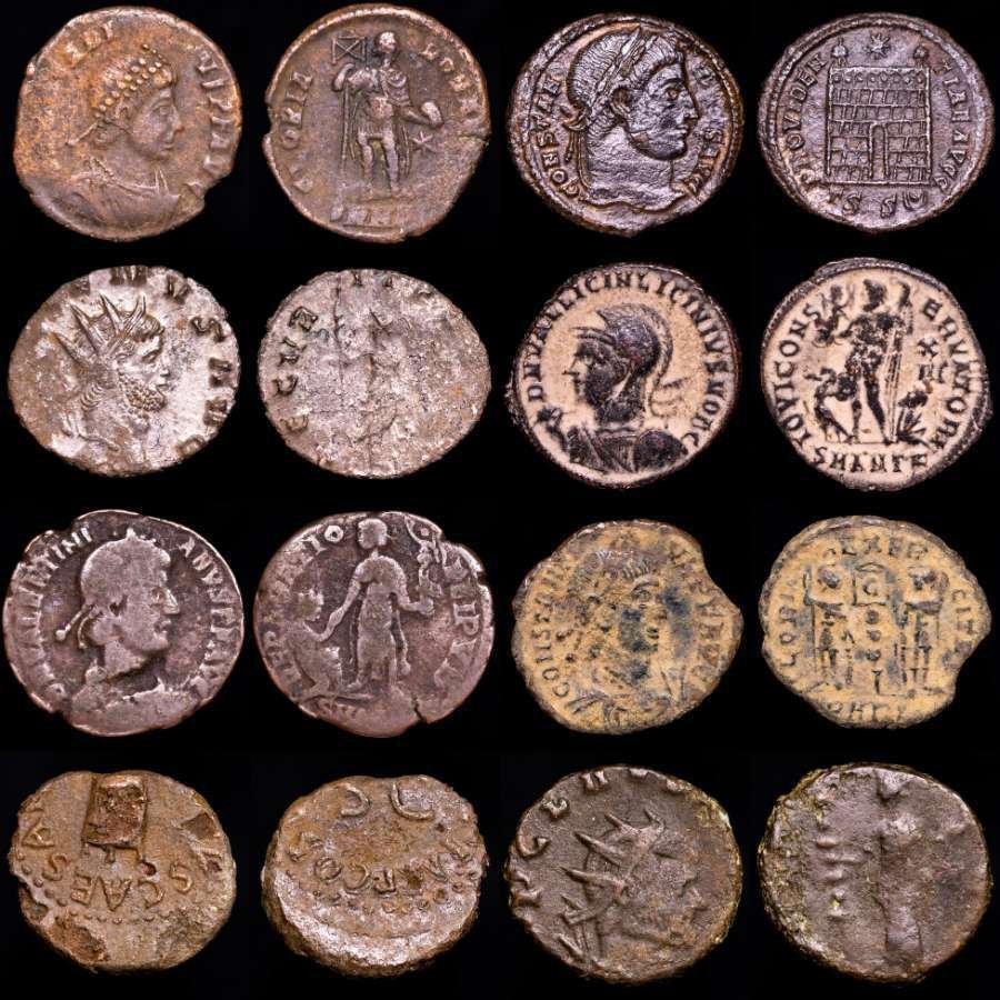 Ρωμαϊκή Αυτοκρατορία. Lot comprising eight (8) bronze coins:. Antoninianus, Follis, Maiorinas. Claudius I, Gallienus, Claudius II, Licinius II, Constantine I, Constantius II, Valentinian I and (χωρίς τιμή ασφαλείας) #1.0