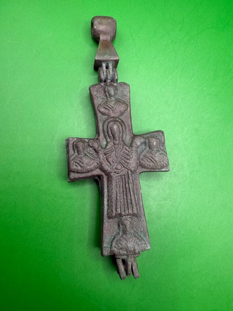 Medieval, Crusaders Era Bronze Pendant Cross - 99 mm #1.0