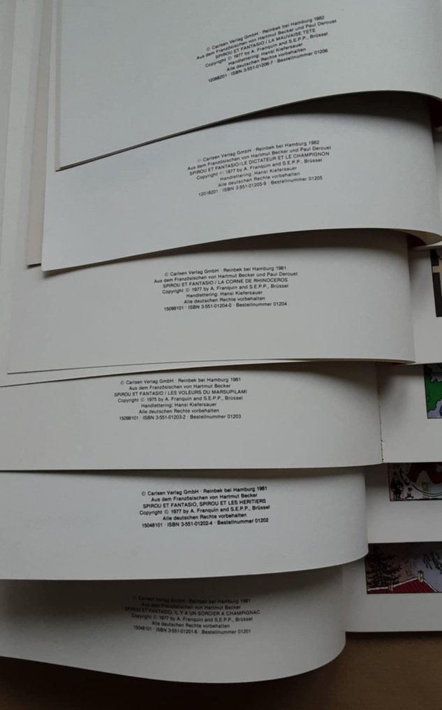 Spirou und Fantasio Bände 1, 2, 3, 4, 5, 6, 12, 13, 15, 16, 39, 42 und 43 - "Der Zauberer von Rummelsdorf", "Eine aufregende Erbschaft", "Die Entführung des Marsupilamis", - 1 Comic collection - 1981 #2.1