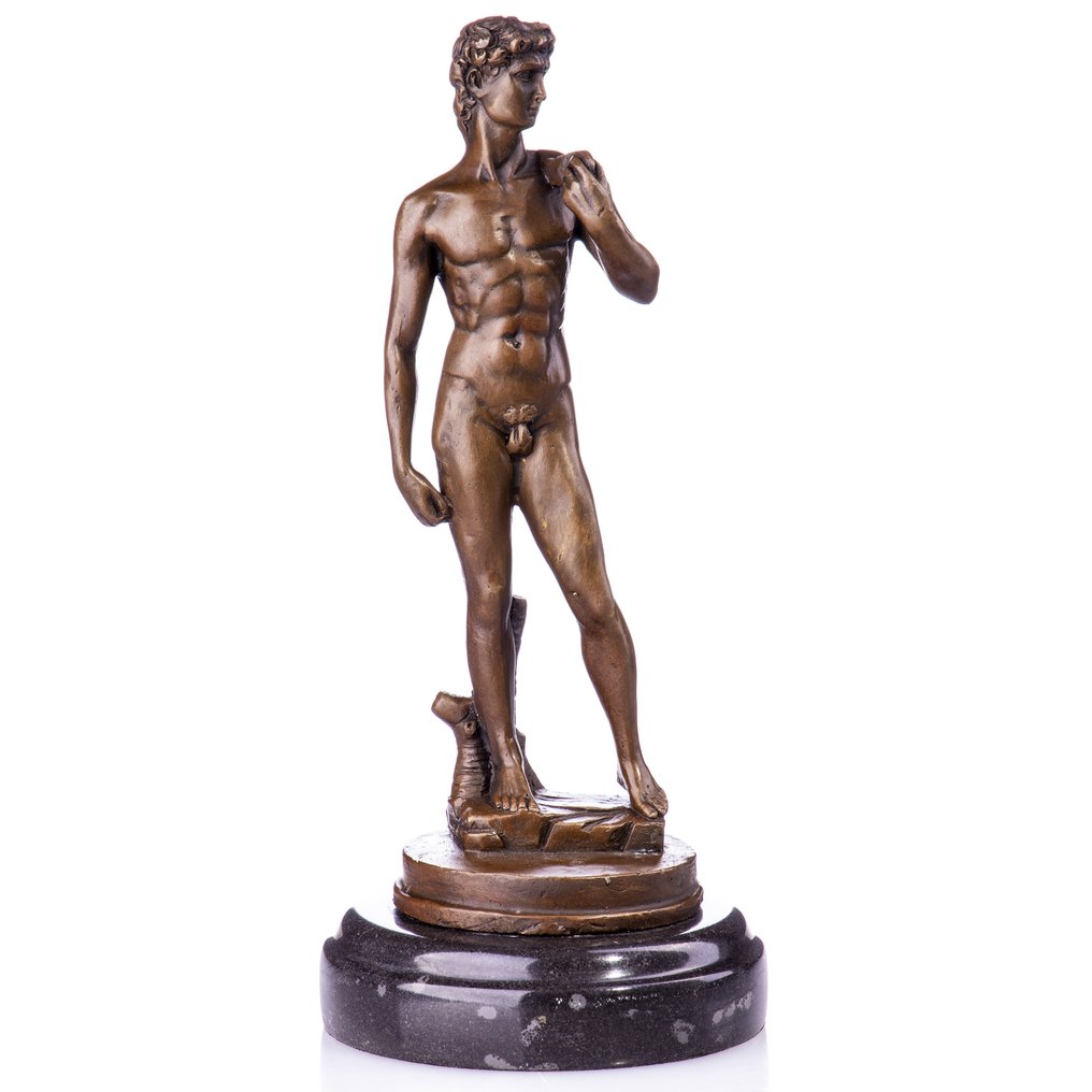 Figure - Bronzefigur "David" nach Michelangelo 28CM - Bronze, Marble #1.0