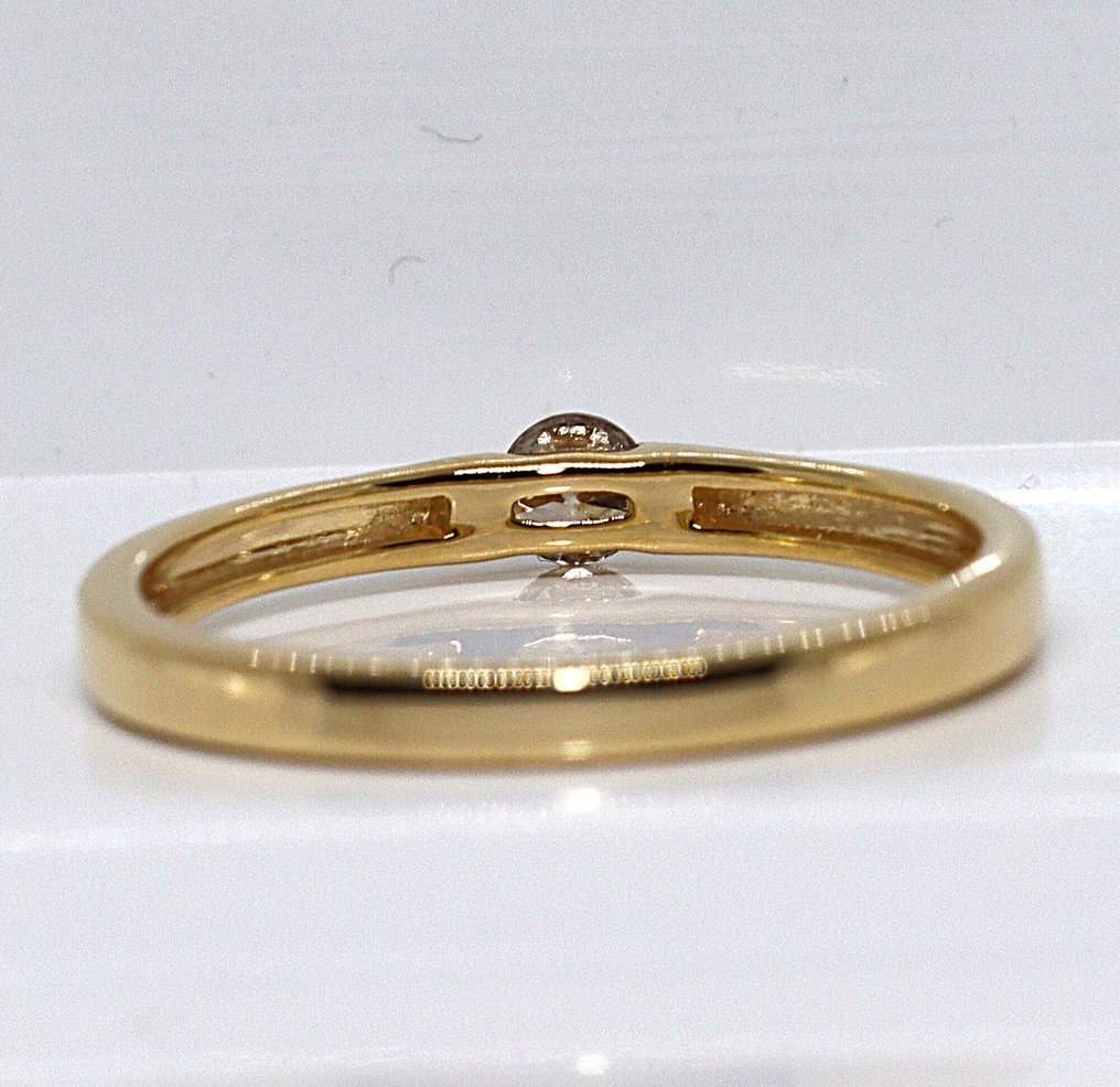 No reserve price - Ring Silver - 0.25ct. tw. Diamond (Natural coloured) - Size: 21 mm #4.3