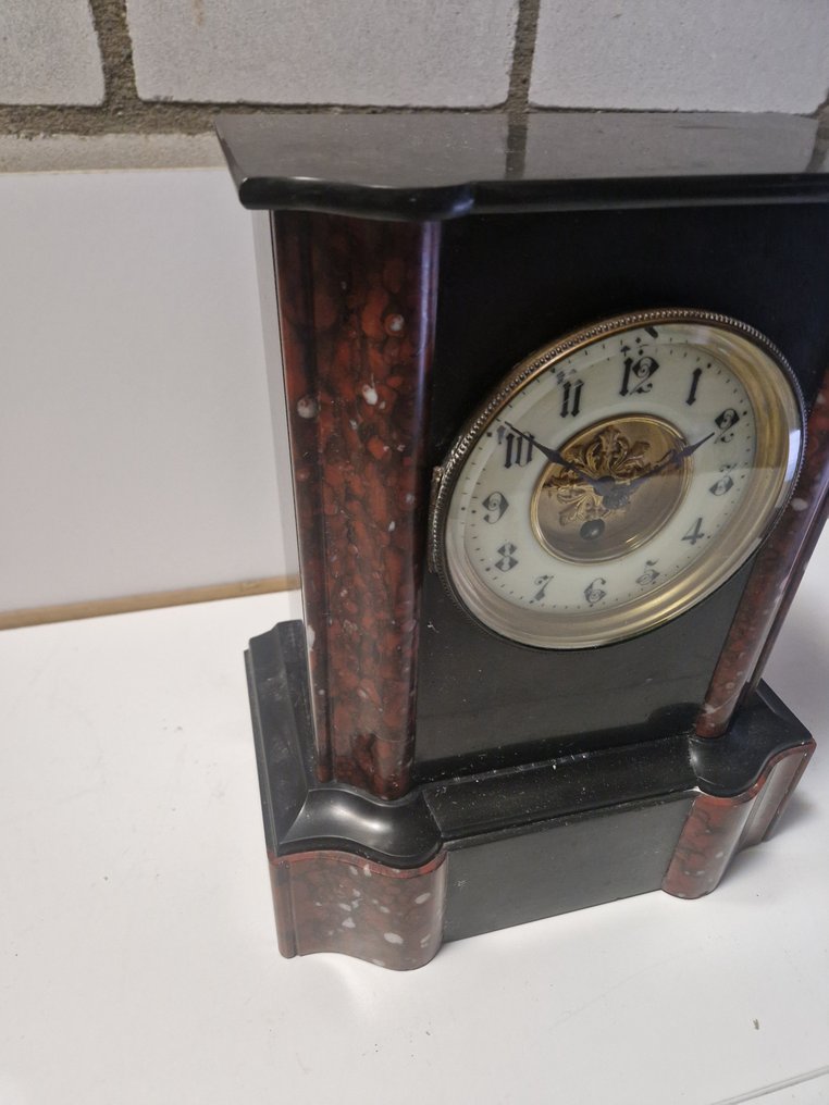 Ceas Mantel - Antic Marmură, Bronz, Alamă - 1850-1900 #2.1